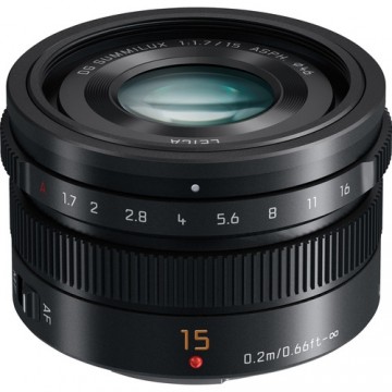 Panasonic 15mm f1.7 Leica Summilux DG ASPH Lens - Black