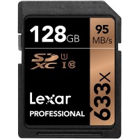 Lexar 128GB 633x (95MB/Sec) Professional UHS-I SDHC U3 Card
